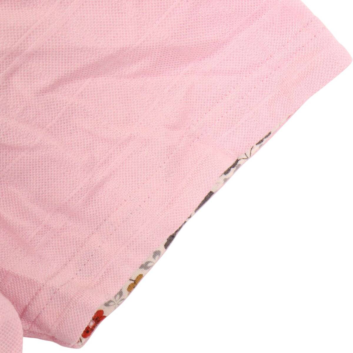 TAKEO KIKUCHI タケオキクチ 春夏★ 裏地花柄 チェック ポロシャツ Sz.3 メンズ_画像3