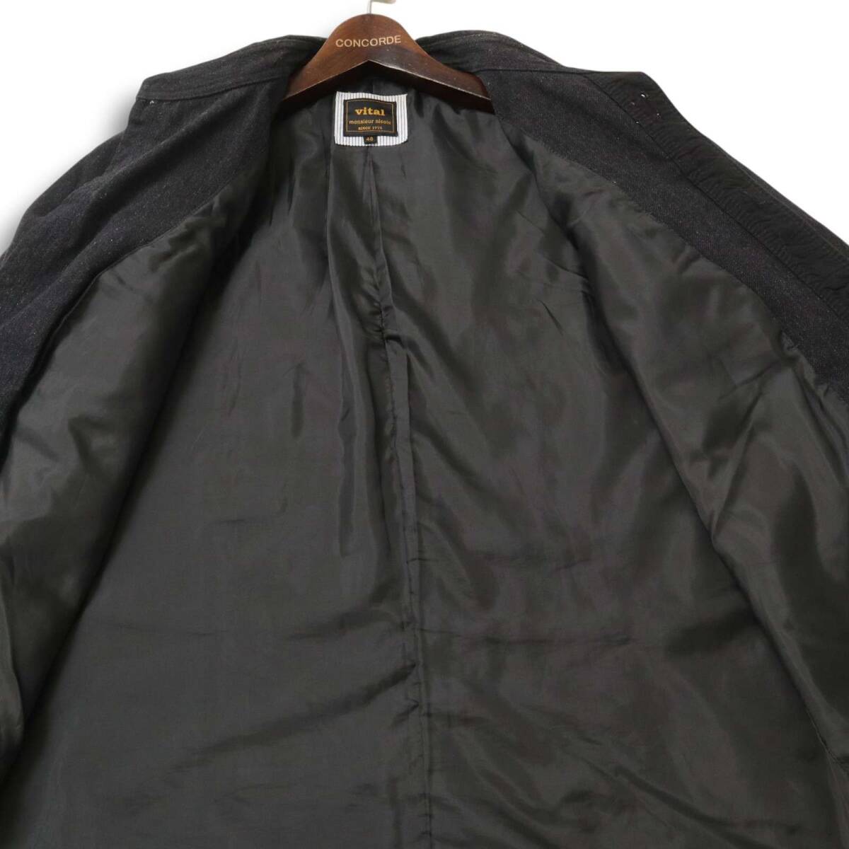 vital MONSIEUR NICOLE ムッシュ ニコル 秋冬 ウール★ 長袖 ワーク シャツ ジャケット Sz.48　メンズ グレー_画像5