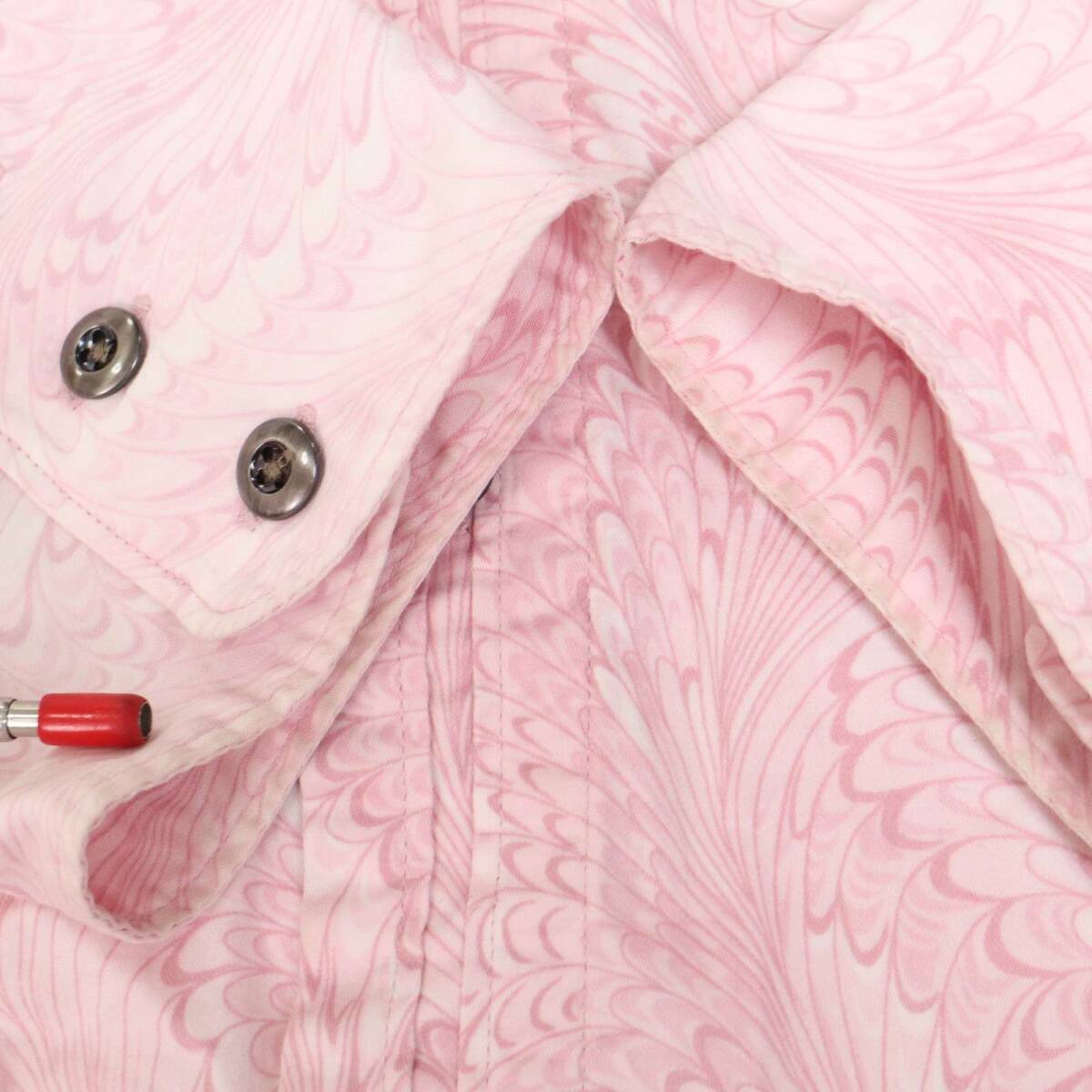 Y2K 00s★ NICOLE CLUB FOR MEN ニコルクラブ フォーメン 通年★ 長袖 フェザー 総柄 シャツ Sz.46 メンズ_画像8