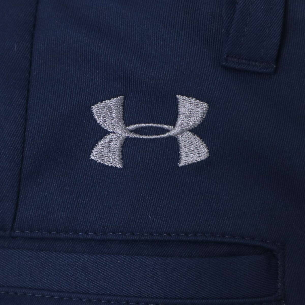 UNDER ARMOUR アンダーアーマー 通年 ロゴ刺繍★ スラックス パンツ Sz.79 メンズ 紺 ネイビー ゴルフ_画像6