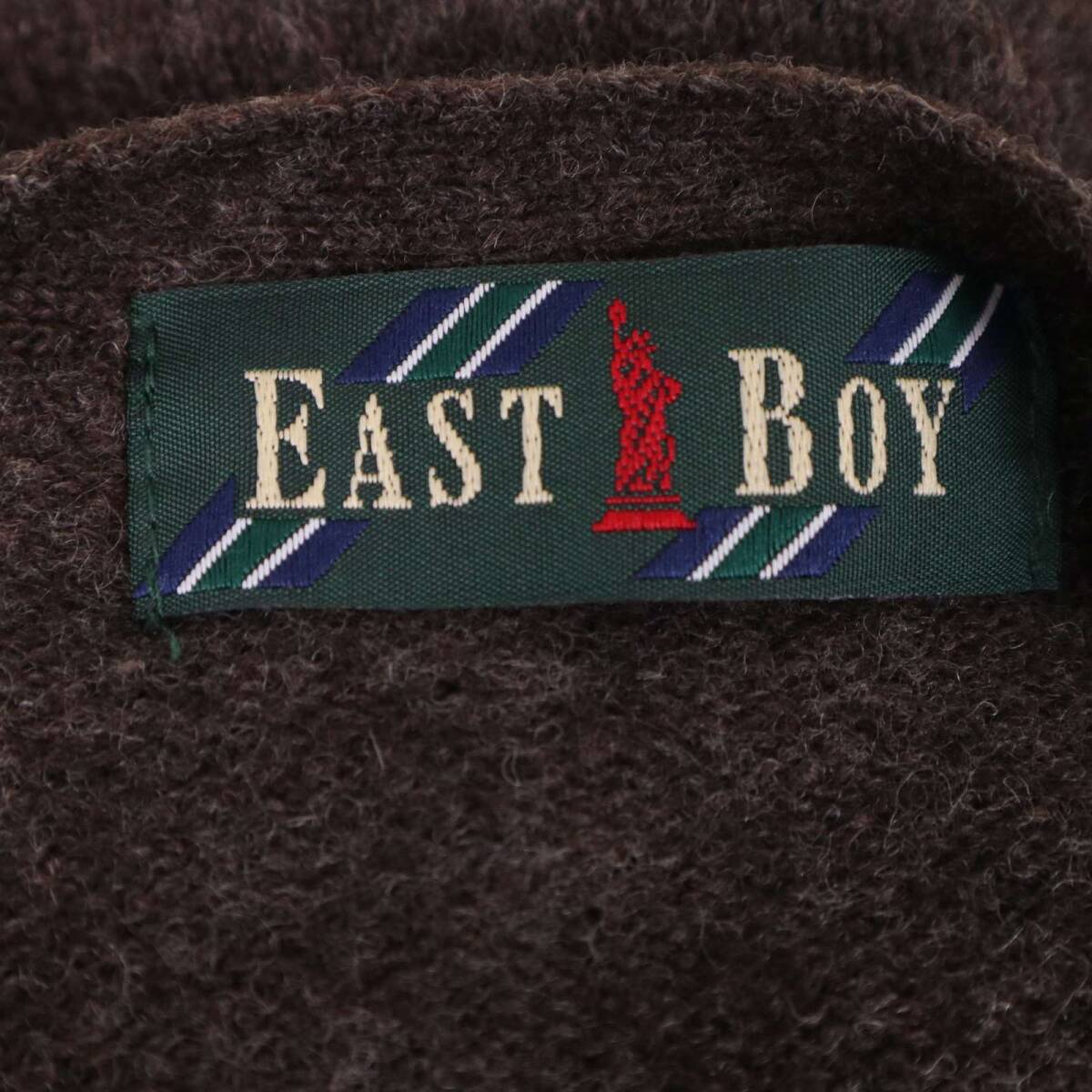 EASTBOY イーストボーイ 秋冬 刺繍 ウール100%♪ スクール ニット カーディガン Sz.9 レディース 女子 学生_画像6
