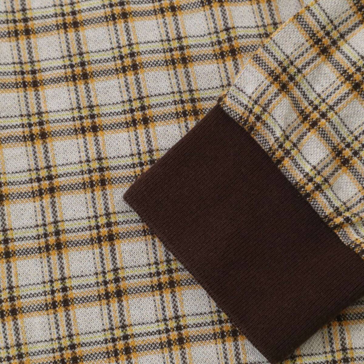 Paradiso パラディーゾ ゴルフ 通年★ ロゴ刺繍 長袖 ボタンダウン チェック ポロシャツ Sz.LL メンズ 大きいサイズ 日本製_画像3