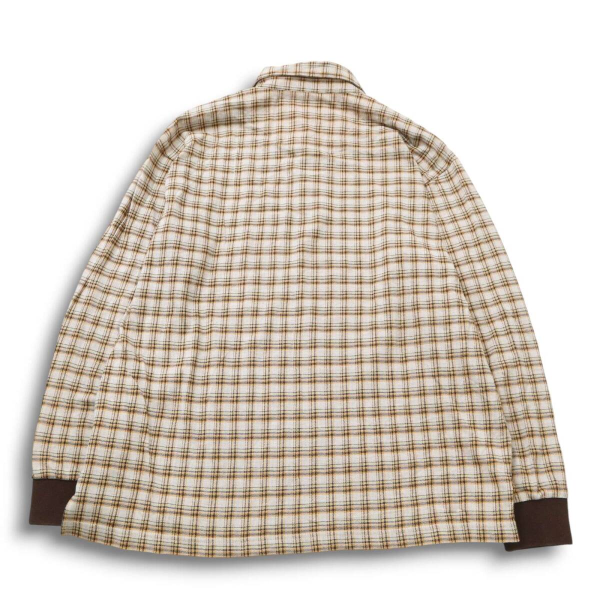 Paradiso パラディーゾ ゴルフ 通年★ ロゴ刺繍 長袖 ボタンダウン チェック ポロシャツ Sz.LL メンズ 大きいサイズ 日本製_画像4