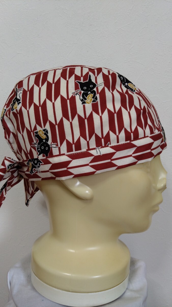  короткий * бандана колпак * ручная работа мир рисунок стрела .& чёрный кошка красный 