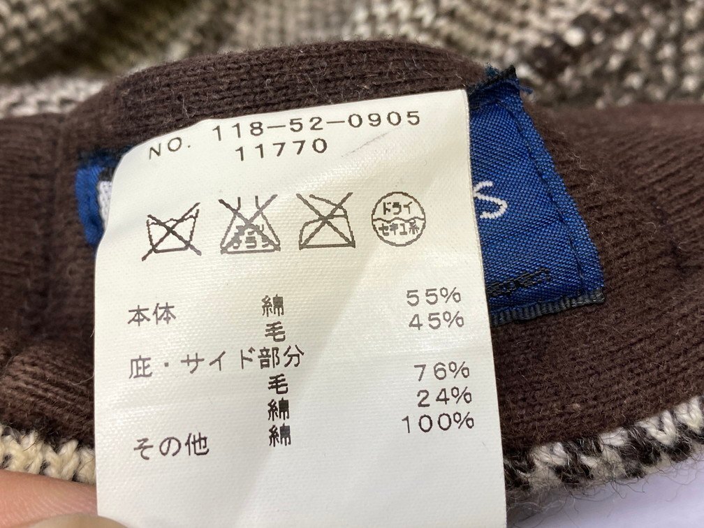 Rohw master product×SHIPS シップス コラボ 日本製 ウール×コットン ハンチング 帽子 カラー:ブラウン_画像7