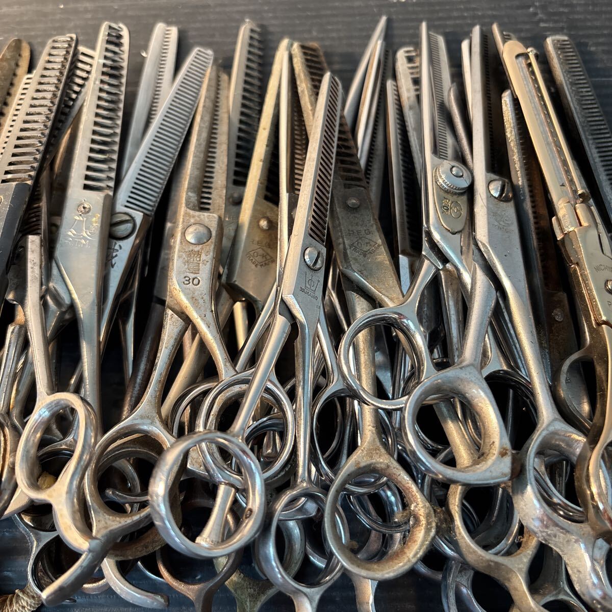 ☆理容 美容 鋏 はさみ セニング 大量セットREOX 菊星 究極 O-K 超合金 U&U 他 (9)