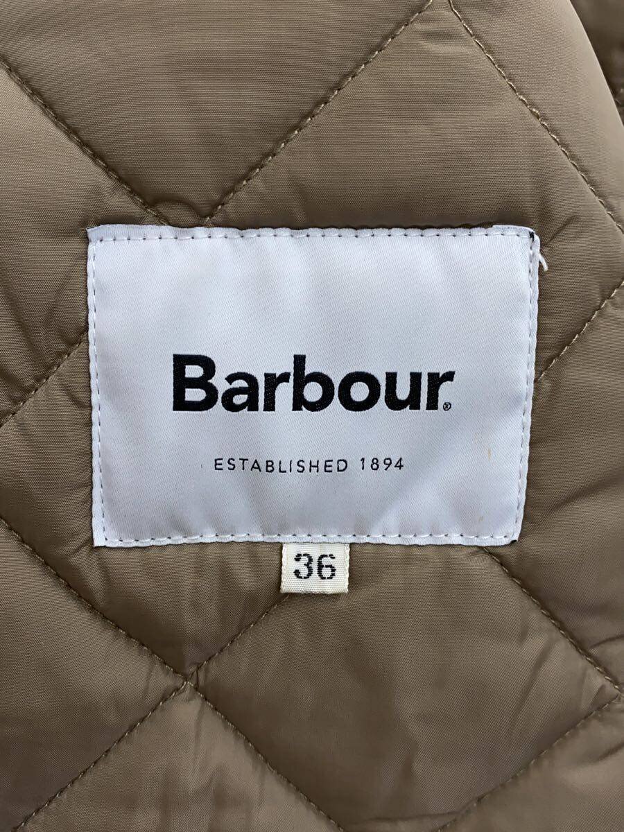 Barbour◆キルティングベスト/36/ナイロン/BEG/無地/1802191_画像3