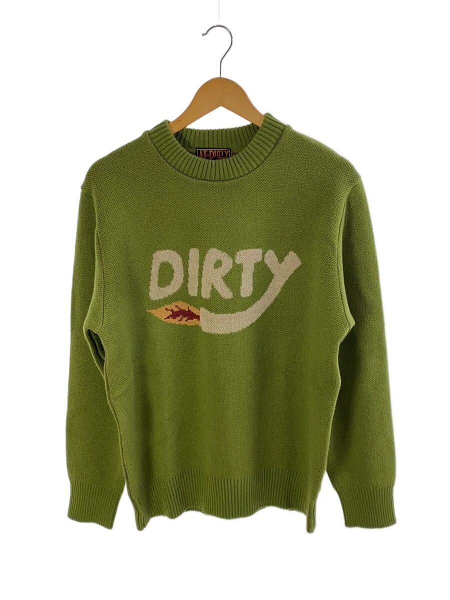 AT-DIRTY◆DIRTY FIRE KNIT/M/ウール/GRN/無地