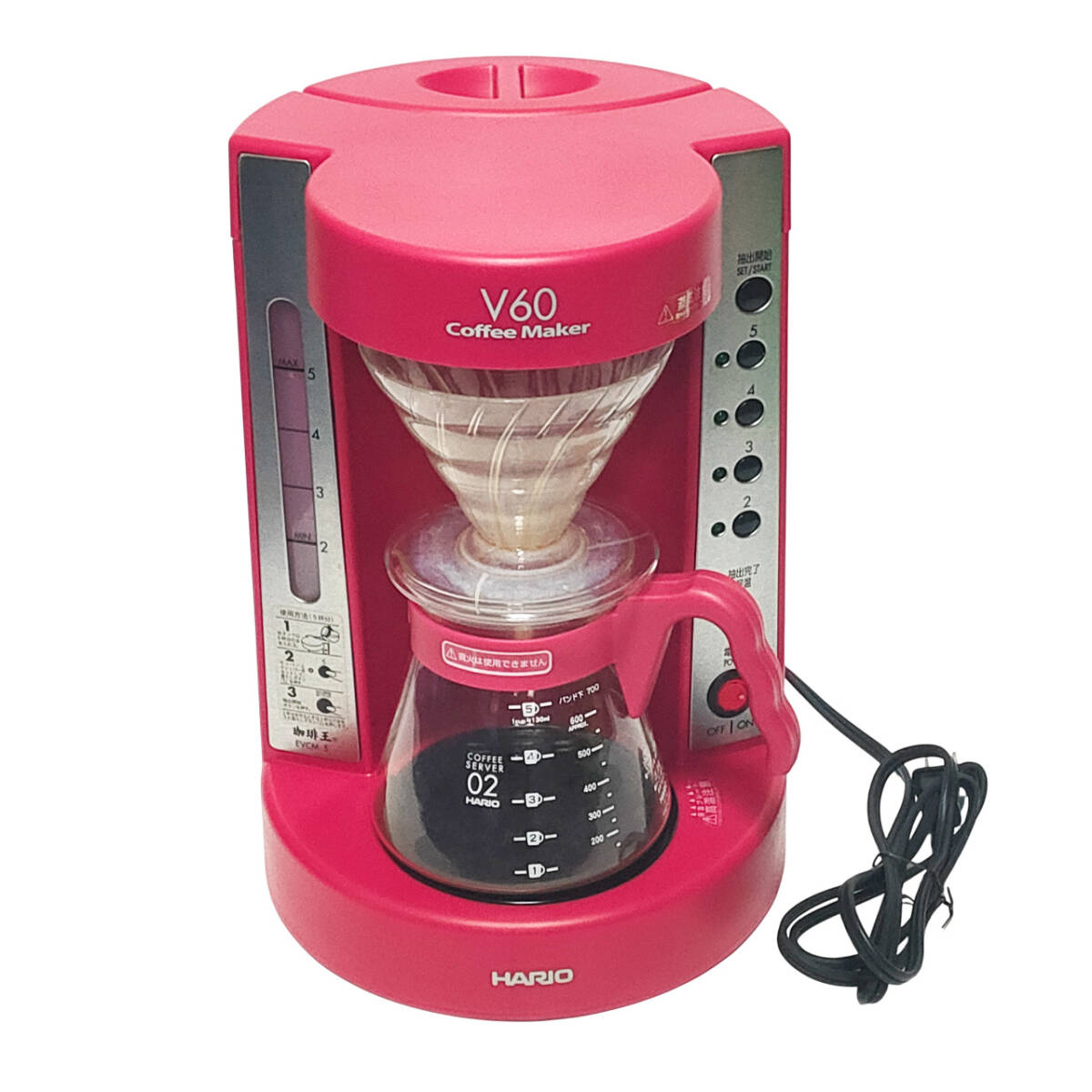 美品【限定色】HARIO V60 珈琲王コーヒーメーカー 2~5杯用 ワインレッド EVCM-5WR ハリオ