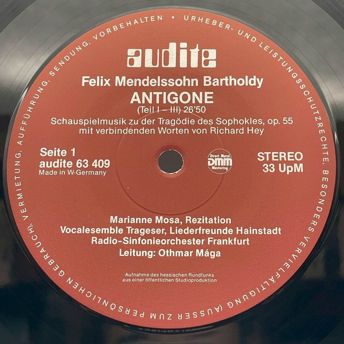 独盤Audite：63 409/メンデルスゾーン：Antigone, Op. 55/見開きジャケット/G83_画像5