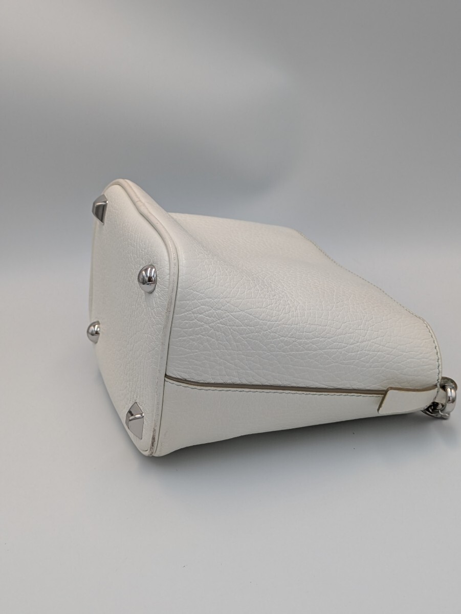1円?【Maison Margiela】 メゾンマルジェラ 5AC バケットバッグ ショルダーバッグ ホワイト レザー