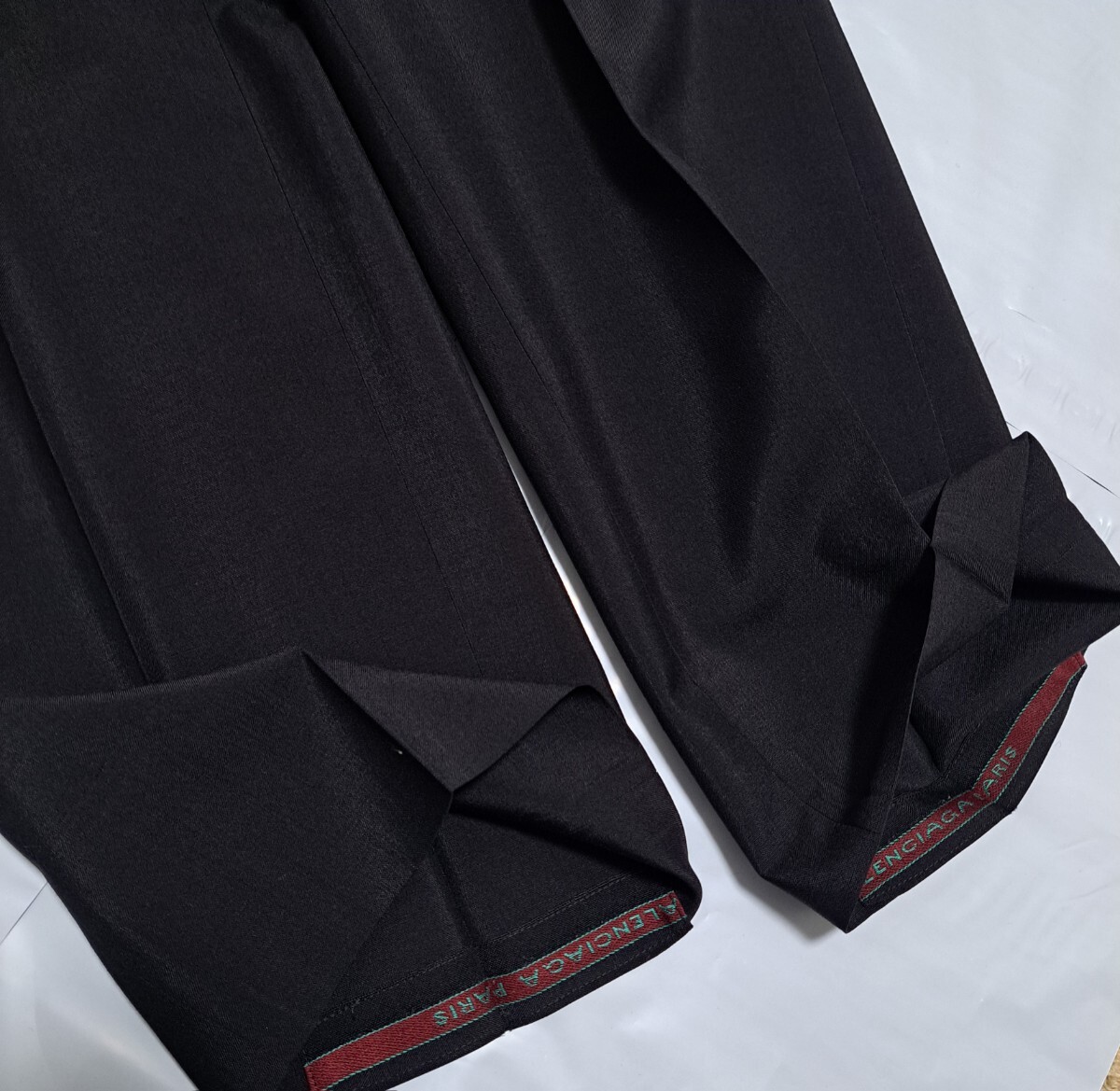 MOTS バレンシアガ　BALENCIAGA　ダブルスーツ　セットアップ　ビンテージ　背抜き　黒　ブラック　品質(zhì)ダグ?サイズタグなし　ネーム刺繍