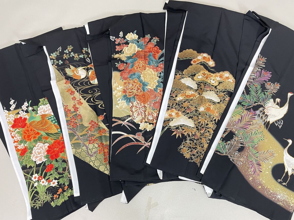 IROHA◆留袖 5点まとめ売り◇【tc1733】◆黒留袖 リメイク 【中古】ポリエステル