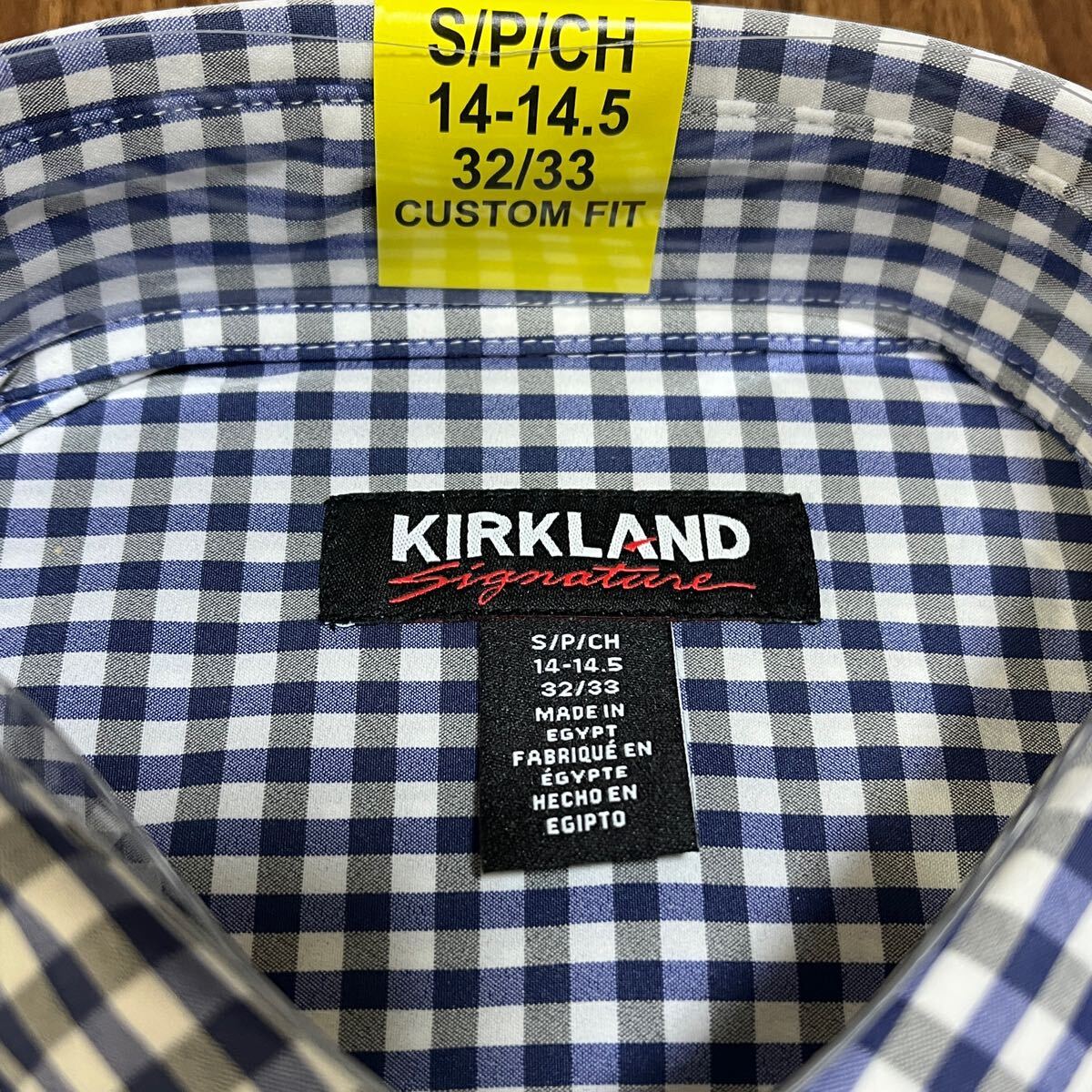 【新品】カークランド KIRKLAND performance sports shirts コストコ パフォーマンス スポーツシャツ メンズ 長袖 チェック ネイビー S_画像2