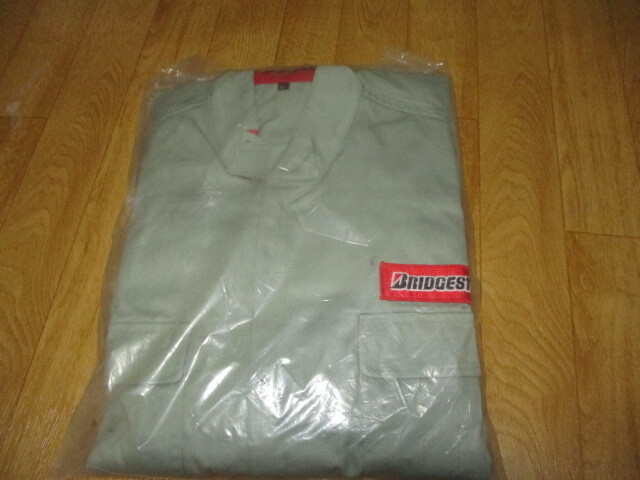 BS Bridgestone размер LL Vintage красный patch * Showa костюм для гонок способ * работа комбинезон не использовался неиспользуемый товар старый машина Bridgestone 