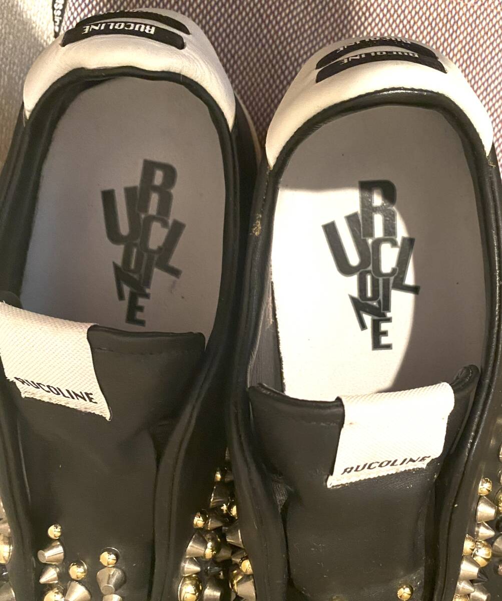 ★新品同様!★6.5万最高級◆26㎝◆RUCO LINE◆ルコライン◆レザースタッズスリッポン デッキシューズ サイズ41◆完売品_画像8