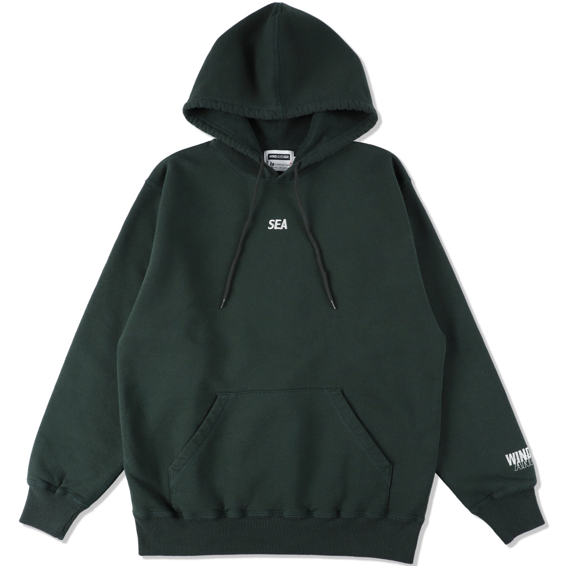WIND AND SEA RED WOOD CLASSICS WDS DELUXE HOODIE GREEN XL ウィンダンシー カナダ製 MADE IN CANADA ヘビーウェイト 裏起毛 パーカ_画像7