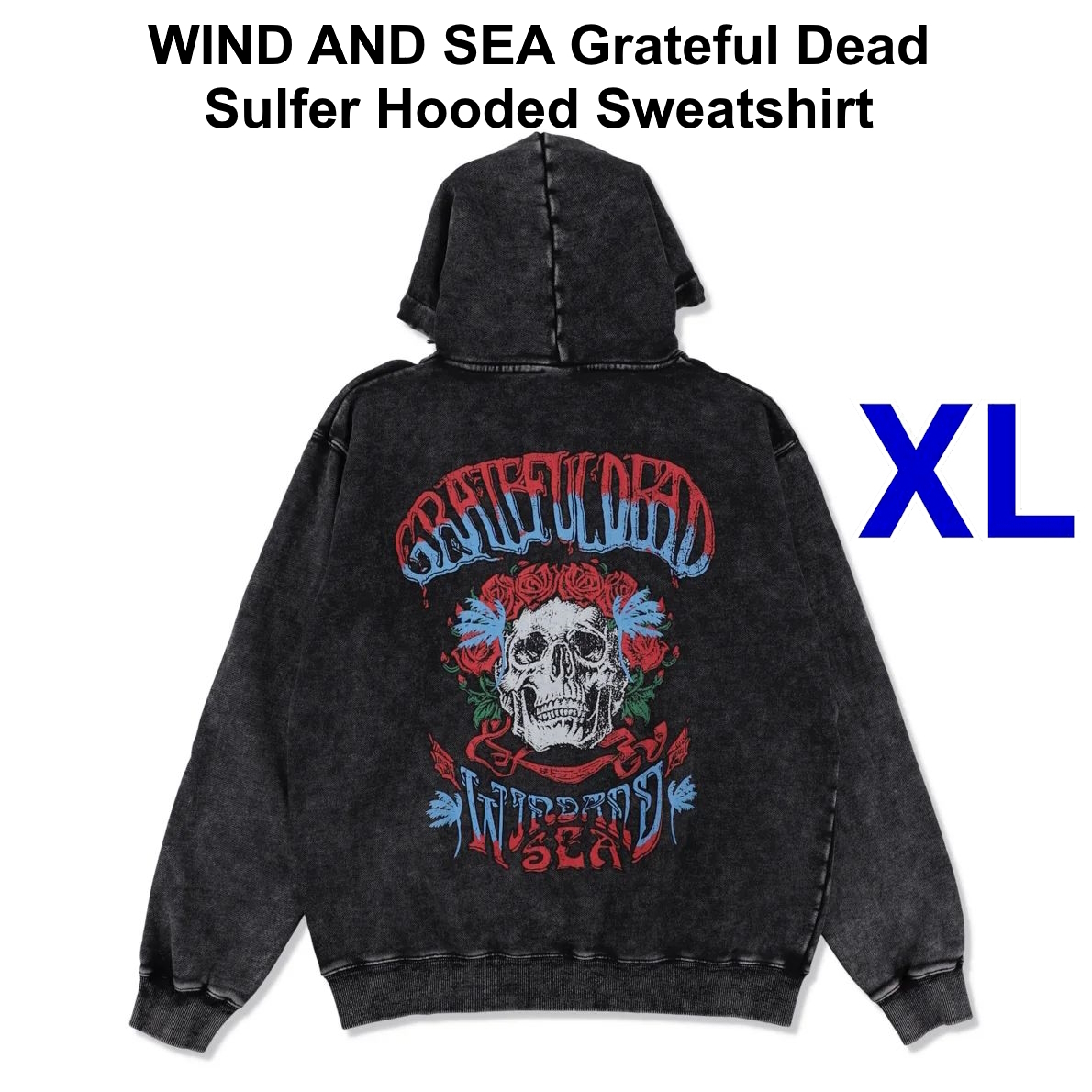 WIND AND SEA Grateful Dead Sulfer Hooded Sweatshirt BLACK XL ウィンダンシー グレイトフル・デッド サルファー フーディー パーカ 黒_画像1