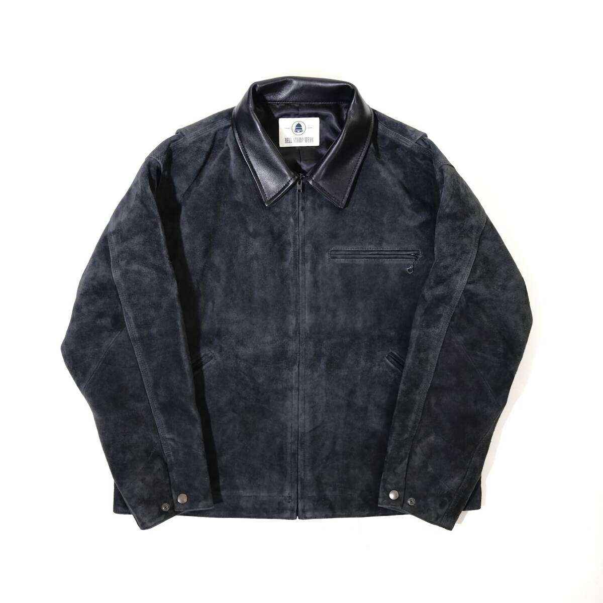 BELL STAMP WEAR CAR LOVE JAM CHARCOAL L ベルスタンプウェア やぎ革 本革 GOAT LEATHER Suede スエード レザー ジャケット 革ジャン_画像7