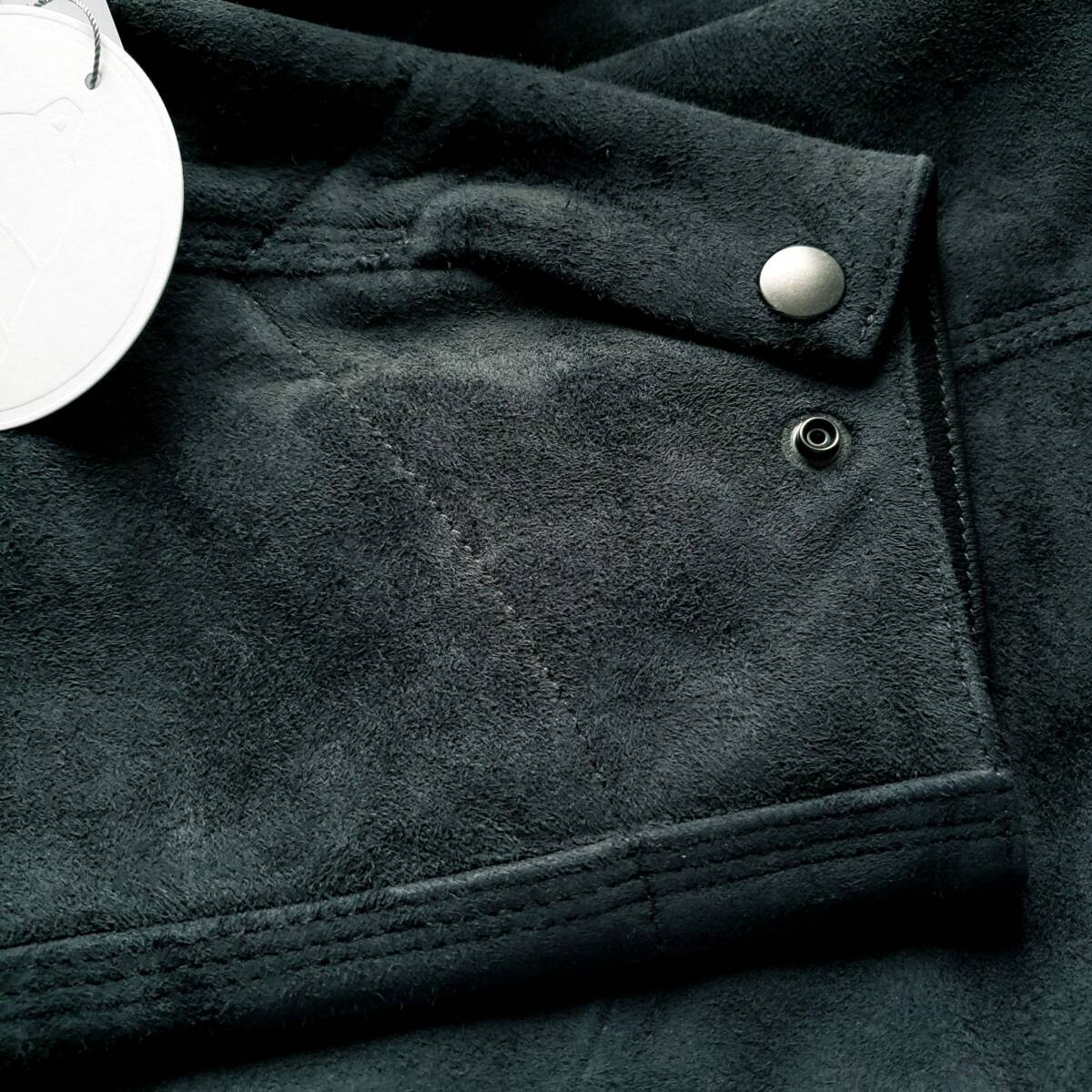 BELL STAMP WEAR CAR LOVE JAM CHARCOAL L ベルスタンプウェア やぎ革 本革 GOAT LEATHER Suede スエード レザー ジャケット 革ジャン_画像9