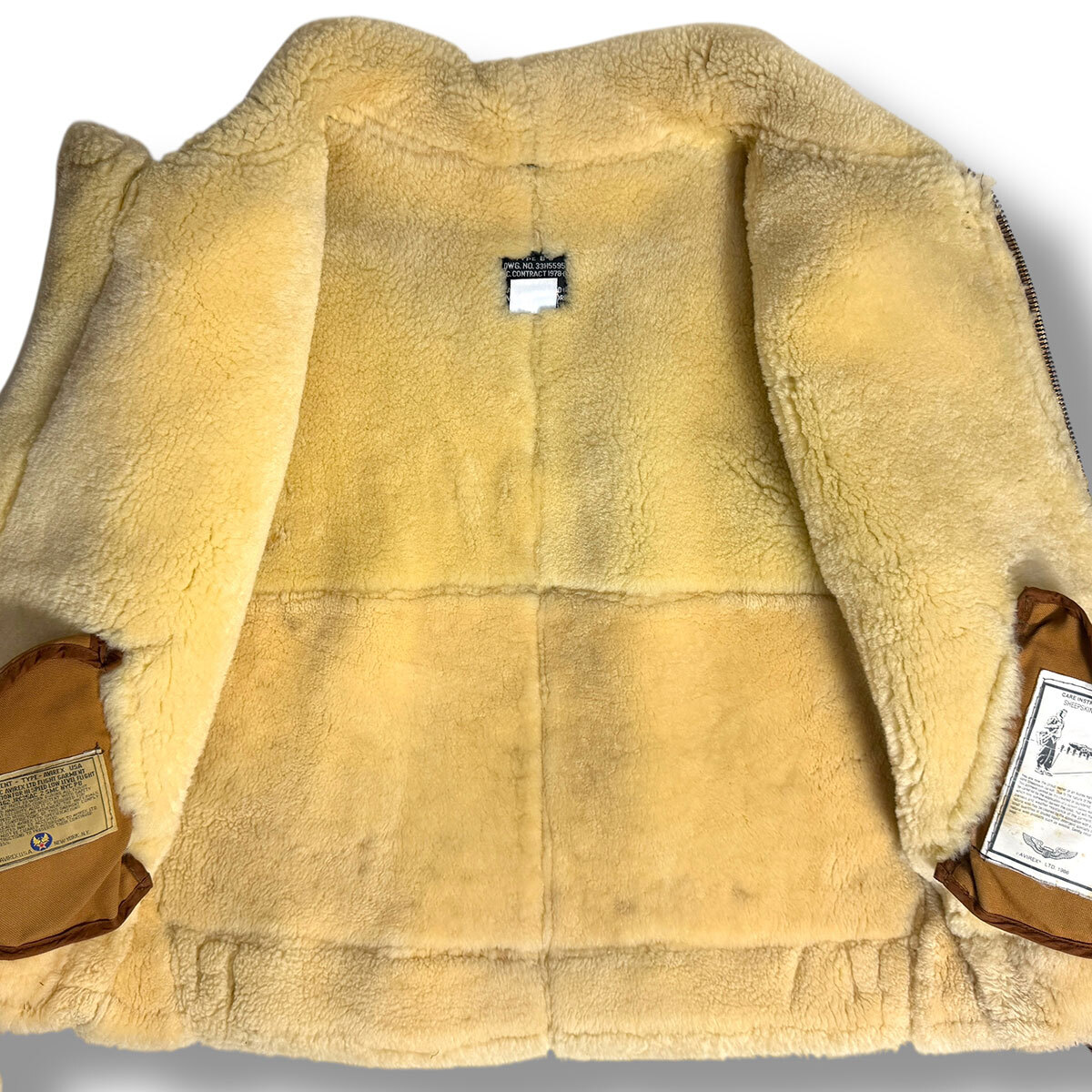 J6144 アヴィレックス B-3 ムートン フライトジャケット ブラウン 40 AVIREX_画像3