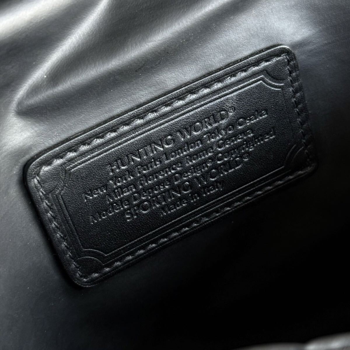 極美品/大容量●HUNTING WORLD ハンティングワールド ボストンバッグ ビジネス バチュークロス ナイロン レザー メンズ 出張 ブラック 黒