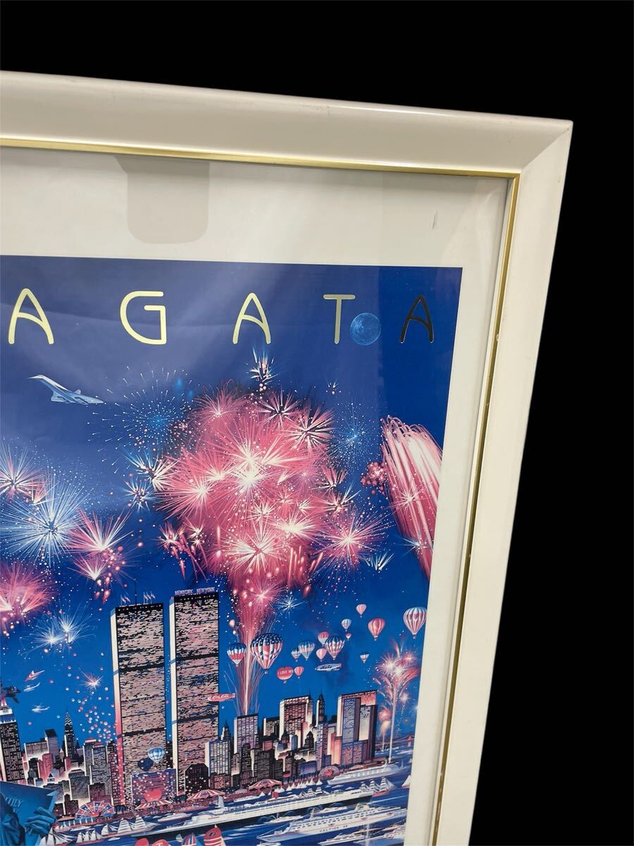 1円~ ヒロ・ヤマガタ『HAPPY BIRTHDAY LIBERTY 1986』額入りポスター・- テーマ:自由の女神と花火、祝祭的な雰囲気_画像4