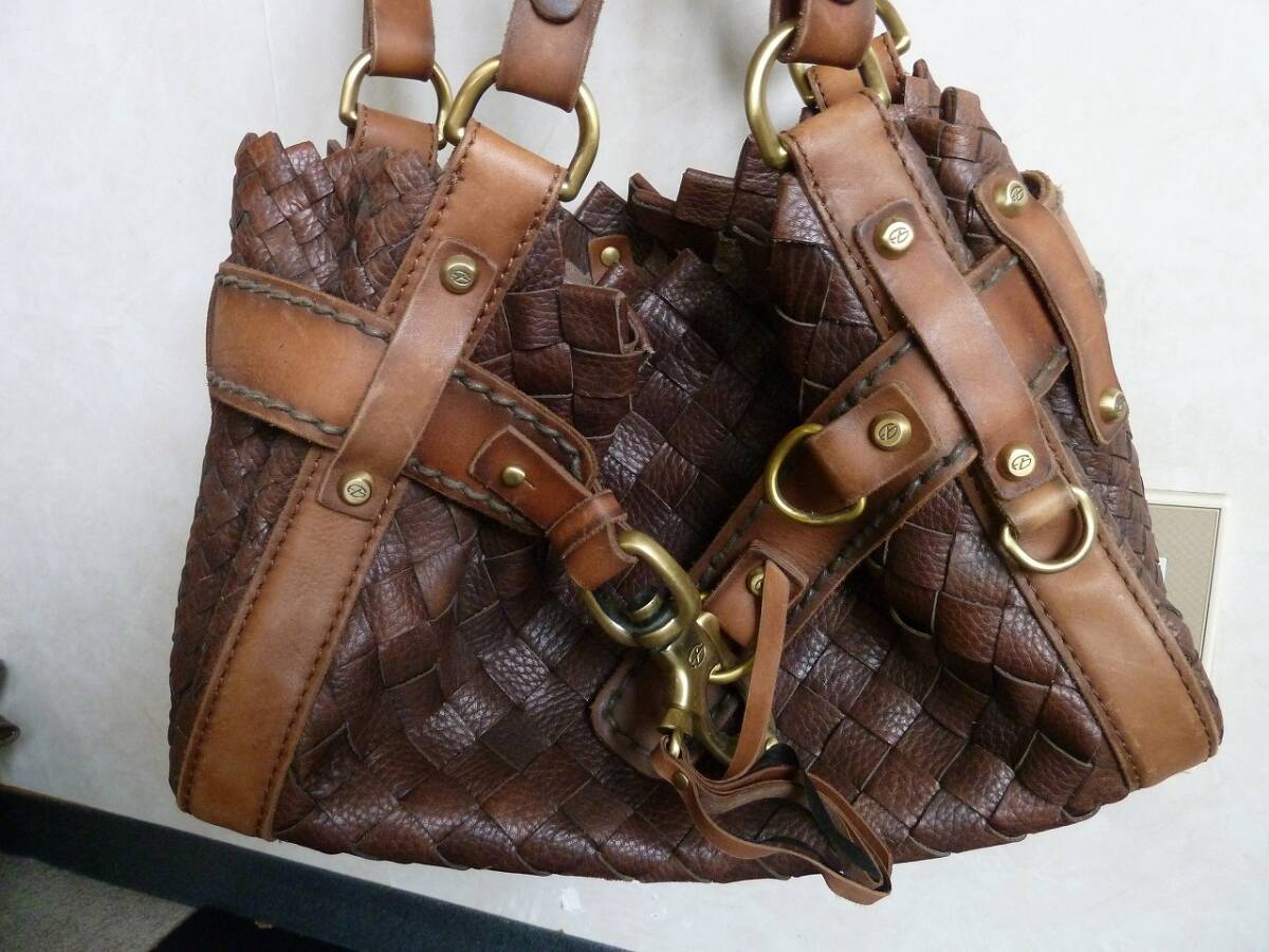 ★☆中古品★FRANCESCO BIASIA フランチェスコビアジア ハンドバッグ 茶色 レディース☆★