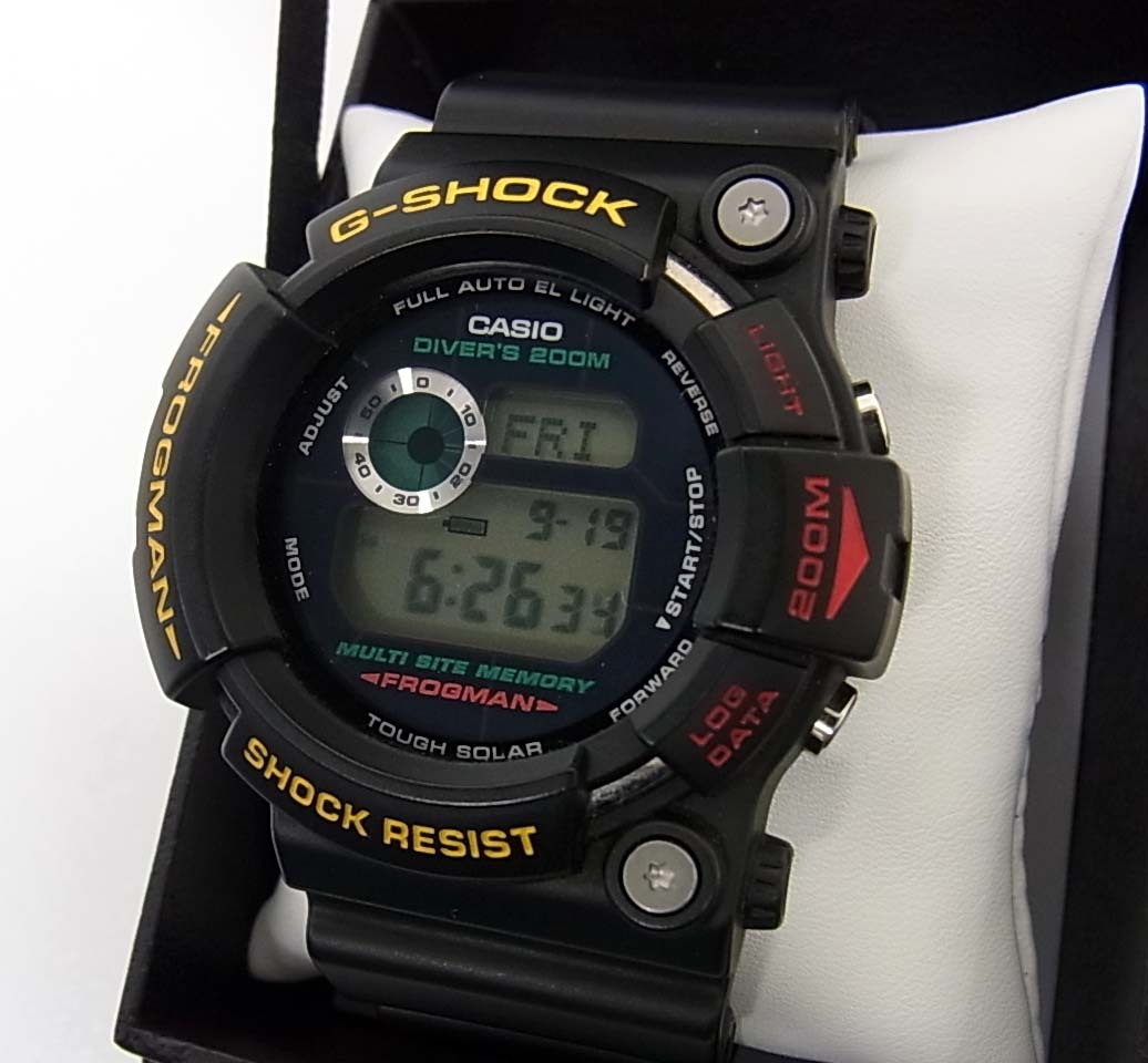 美品 動作確認済◇CASIO G-SHOCK GW-200Z-1JF フロッグマン タフソーラー 腕時計 メンズ 取説 ケース付き ファイナル フロッグマン