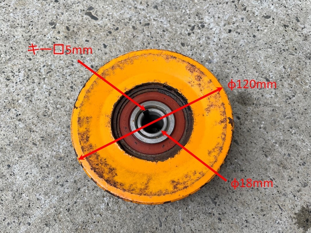 【動作OK：Aベルト】 遠心クラッチ プーリー φ18mm デュアルプーリー Vプーリー遠心プーリー SA-29,Vベルト2本とキー□5mm付き (OS344)_画像2