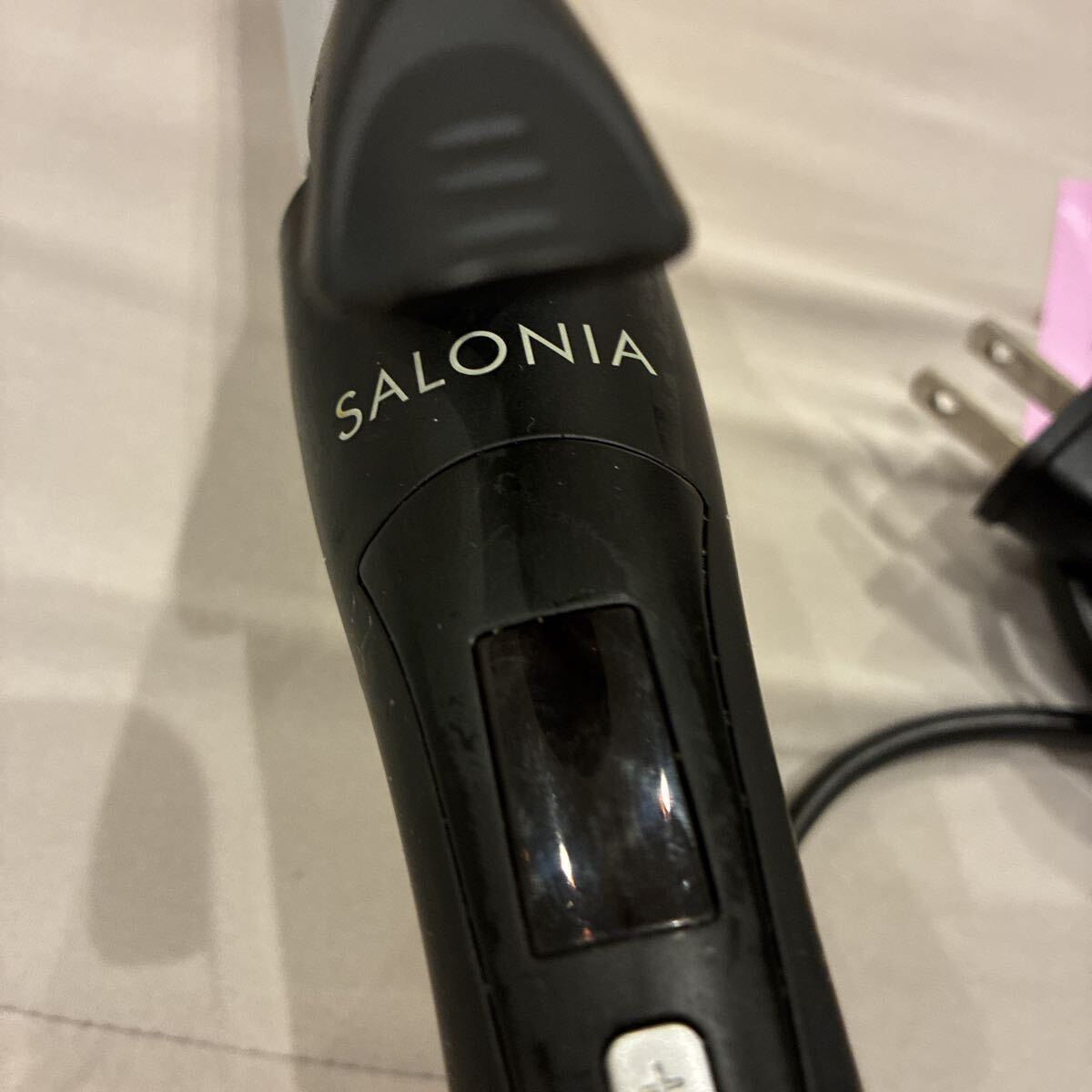 SALONIA サロニア  カールアイロン ヘアアイロン ストレート SL-002A ブラック シルバー 2way_画像2