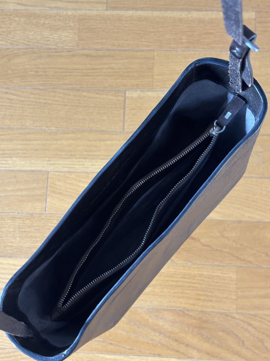 CECCHI DE ROSSI レザー ショルダーバッグ ブラウン チェッキデロッシ_画像5