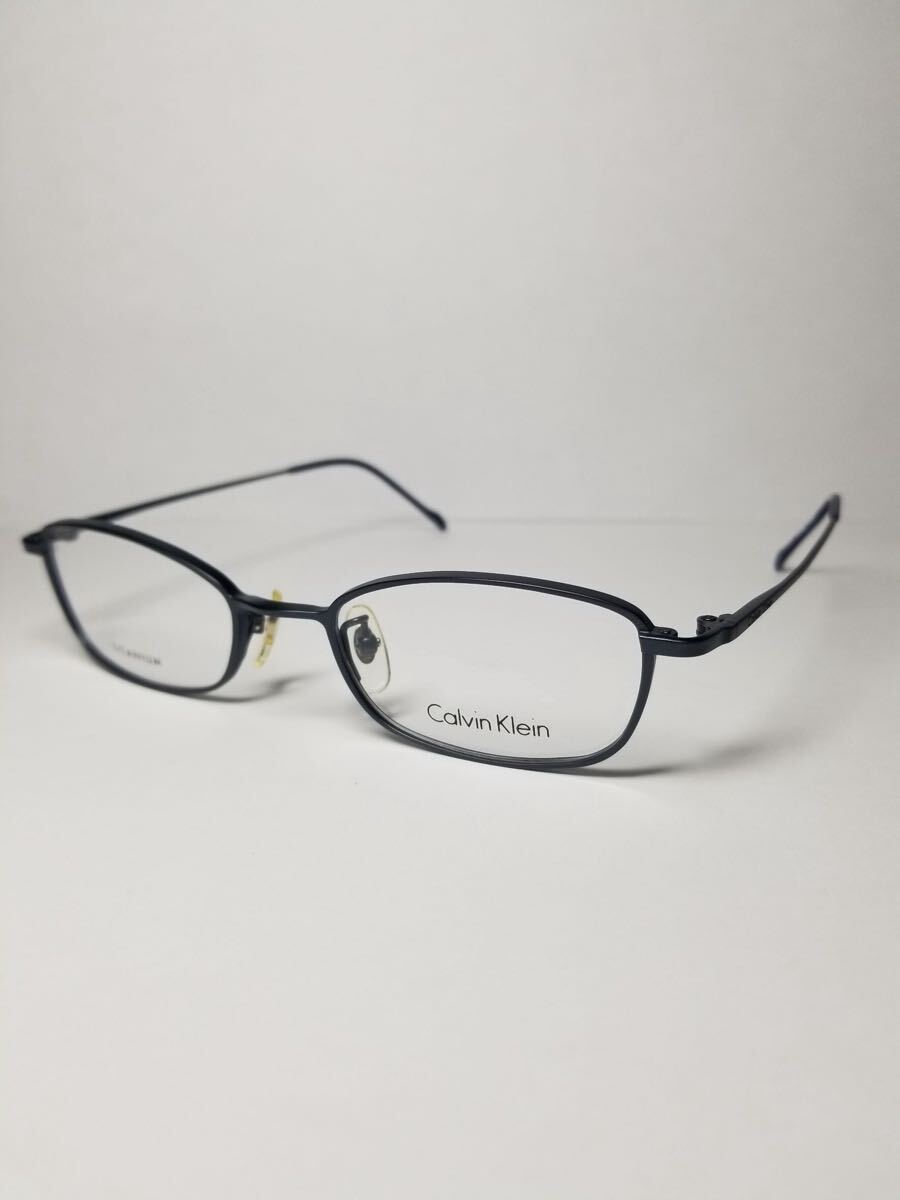 未使用 眼鏡 メガネフレーム Calvin Klein 3534T-79 14 フルリム チタンフレーム 国産 FRAME JAPAN 49口19-140 若干鼻パッド変色有 DC-3_画像1