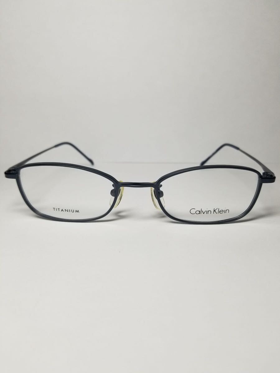 未使用 眼鏡 メガネフレーム Calvin Klein 3534T-79 14 フルリム チタンフレーム 国産 FRAME JAPAN 49口19-140 若干鼻パッド変色有 DC-3_画像2