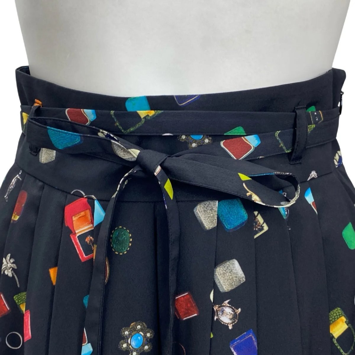 ポールスミス Paul Smith スカート ロング フレア ジュエリー柄 ブラック 38、M、9號(hào) レディース S5T482