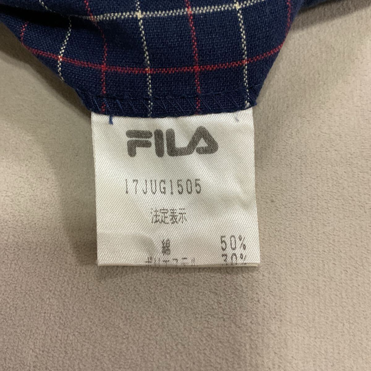 【超美品】FILA フィラ メンズ88 ゴルフウェア ゴルフパンツ ゴルフスラックス チェック柄 ストレッチ センタープレス ネイビー_画像7