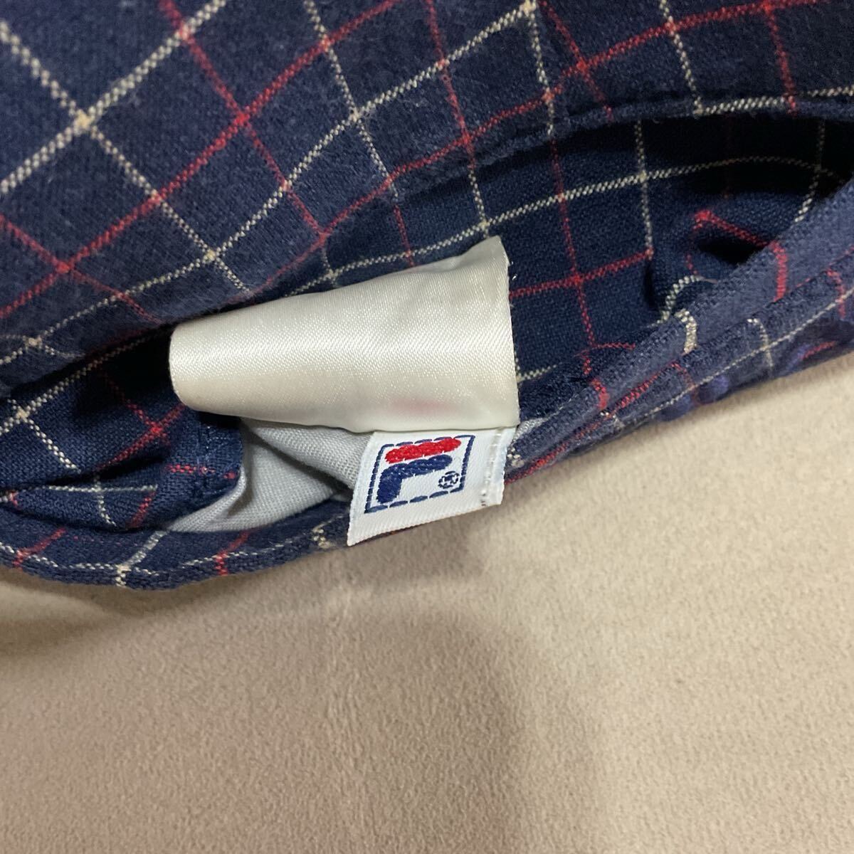 【超美品】FILA フィラ メンズ88 ゴルフウェア ゴルフパンツ ゴルフスラックス チェック柄 ストレッチ センタープレス ネイビー_画像8