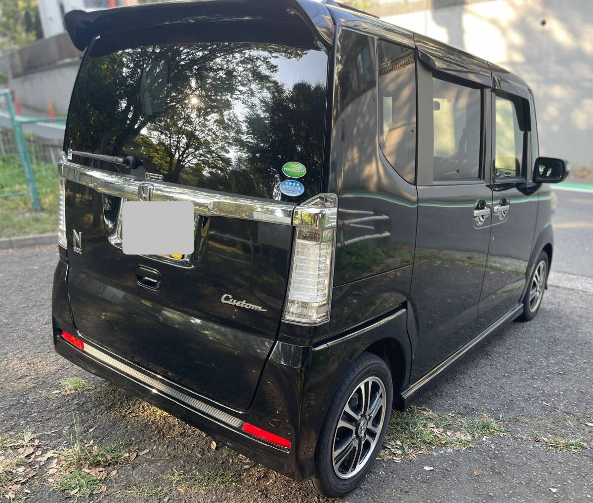 【1円売切 車検付】N-BOX カスタム G SSパッケージ 両側(cè)パワスラD HID 車中泊 地デジナビ 純正アルミ 人気の黒　買い物　通勤　普段の足に