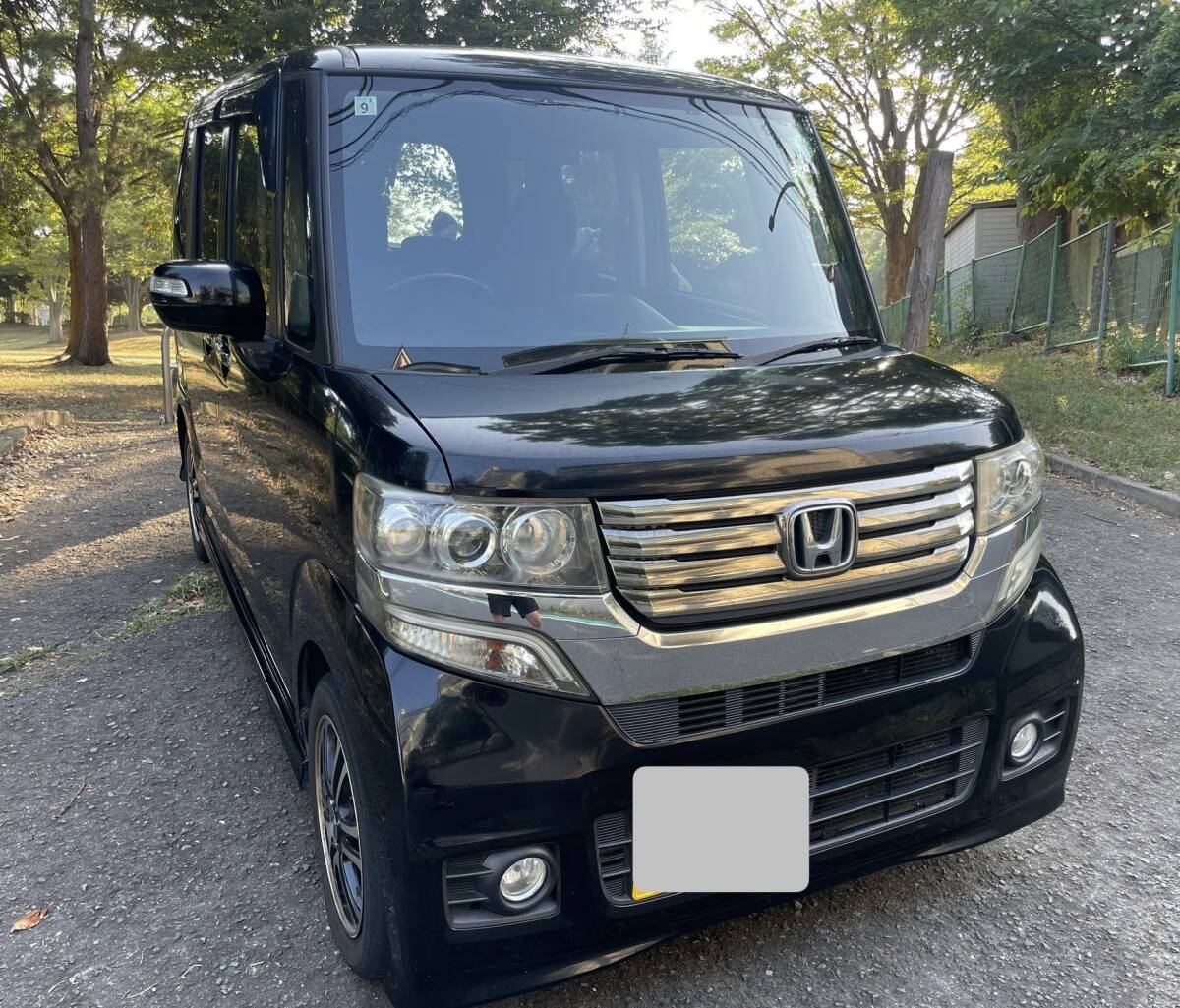 【1円売切 車検付】N-BOX カスタム G SSパッケージ 両側(cè)パワスラD HID 車中泊 地デジナビ 純正アルミ 人気の黒　買い物　通勤　普段の足に