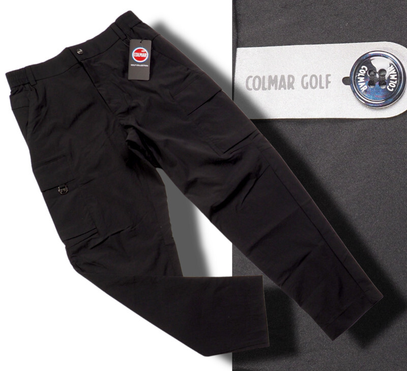 新品正規 COLMAR コルマー ゴルフ 海外限定 撥水 ナイロンタフタ カーゴパンツ/スラックス メンズ95(M) ブラック(BLACK) COL231_画像1