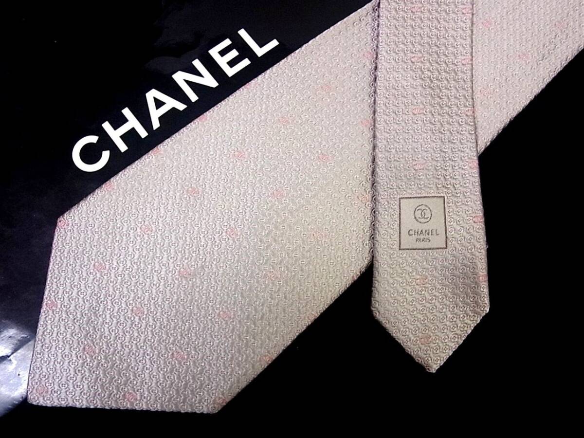 ♪:.*:2930【美品】シャネル【CHANEL】 総ＣＣロゴ柄 ネクタイ★_画像2