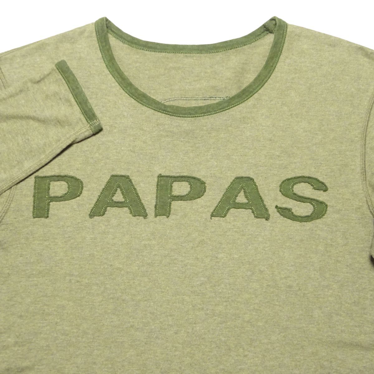 ★Papas★ロゴワッペン付きロングスリーブシャツS/46パパスロンTシャツ長袖シャツカットソーメンズ秋物百貨店ブランド_画像4