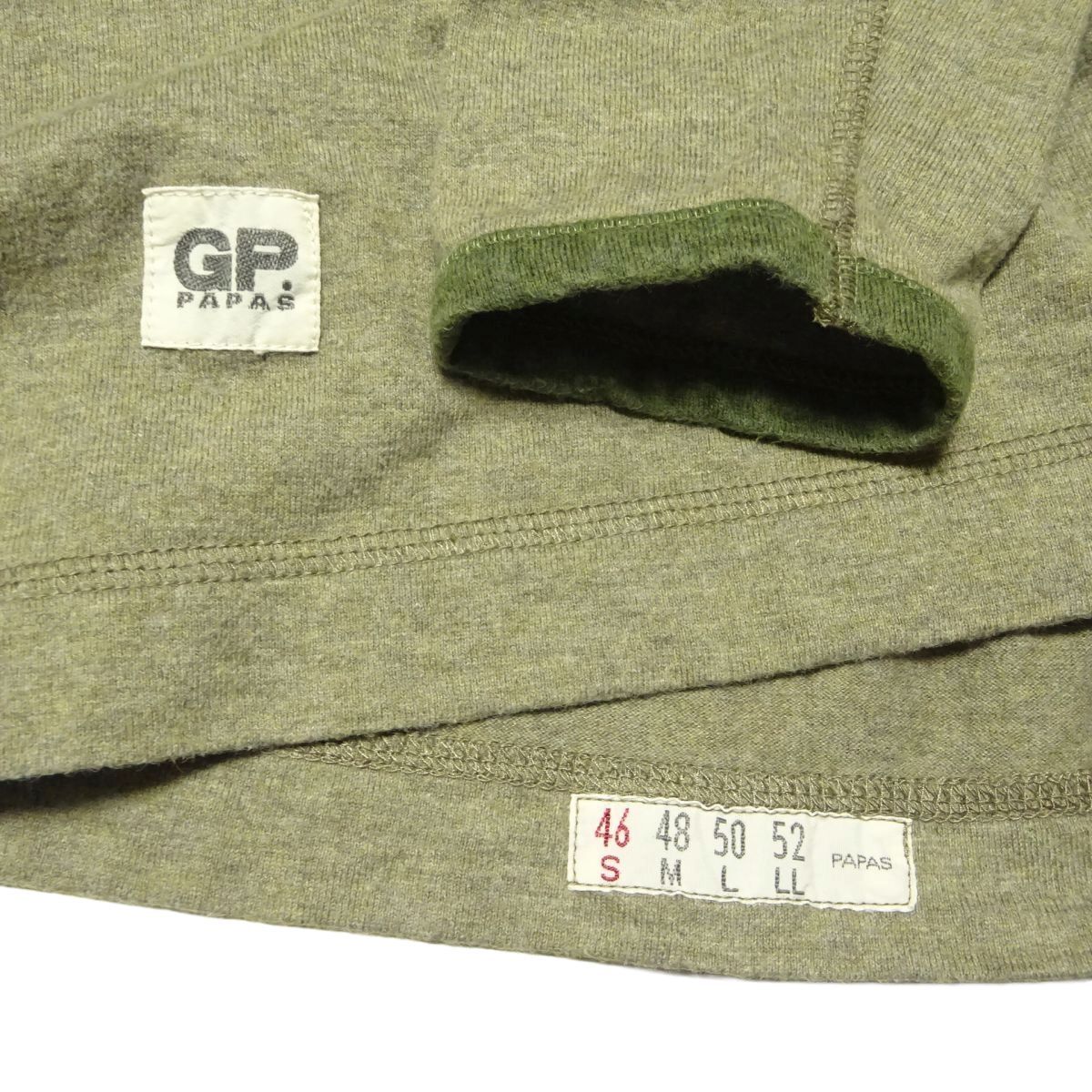 ★Papas★ロゴワッペン付きロングスリーブシャツS/46パパスロンTシャツ長袖シャツカットソーメンズ秋物百貨店ブランド_画像6