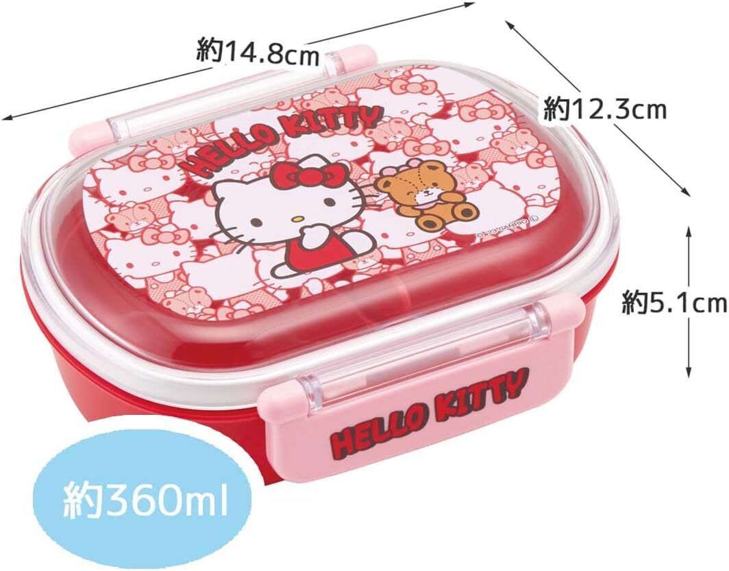  новый товар нераспечатанный *Skater. коробка для завтрака 4 позиций комплект * Hello Kitty | Sanrio 360ml ланч box . палочки для еды комплект вилки, ложки, палочек стакан мешочек ребенок Kids девочка красный сделано в Японии 