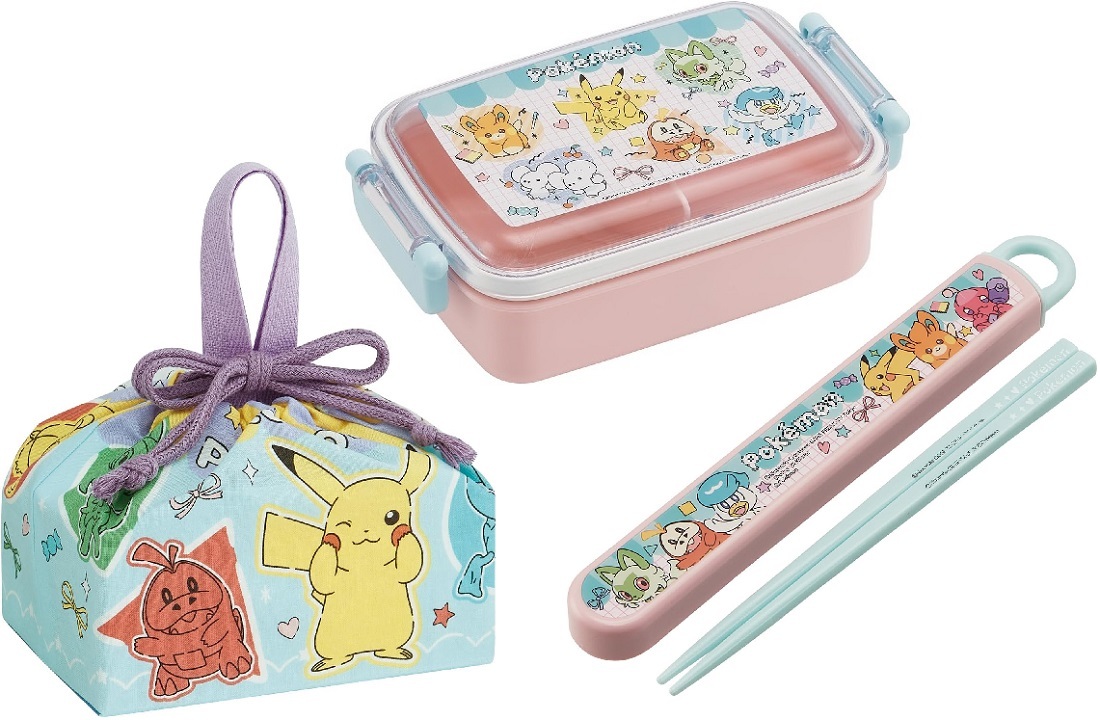  новый товар нераспечатанный *Skater. коробка для завтрака 3 позиций комплект * Pokemon 450ml ланч box . палочки для еды сумка для бэнто мешочек ребенок Kids девочка Пикачу nyao - розовый сделано в Японии 
