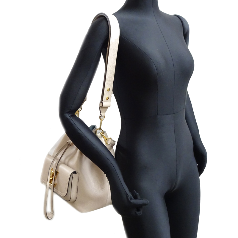 [ Гиндза магазин ]LOUIS VUITTON LV Louis * Vuitton блокировка mi-* ковш NV M57688 сумка на плечо машина f кожа DH89149