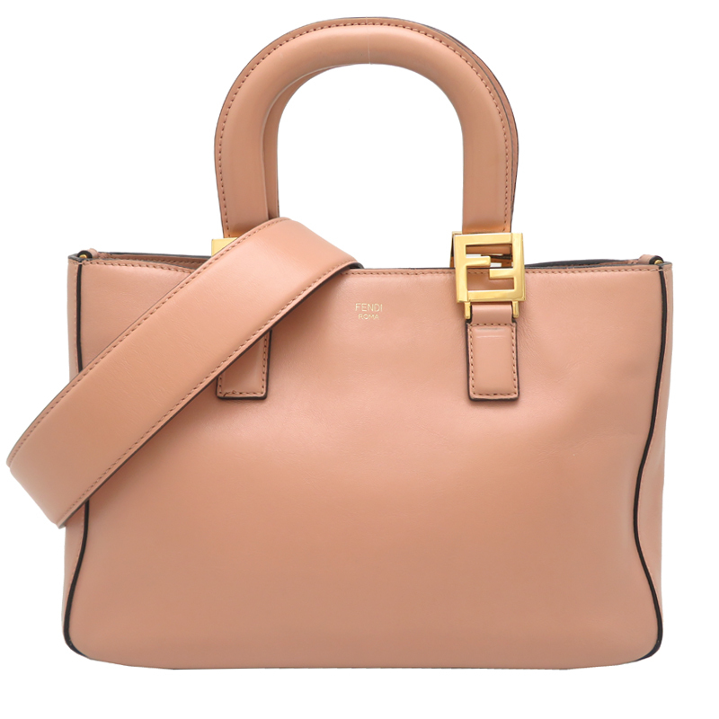 ［飯能本店］FENDI フェンディ FF トート 8BH367 ハンドバッグ レザー ピンク系 レディース DH89411_画像1