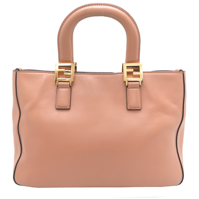 ［飯能本店］FENDI フェンディ FF トート 8BH367 ハンドバッグ レザー ピンク系 レディース DH89411_画像2
