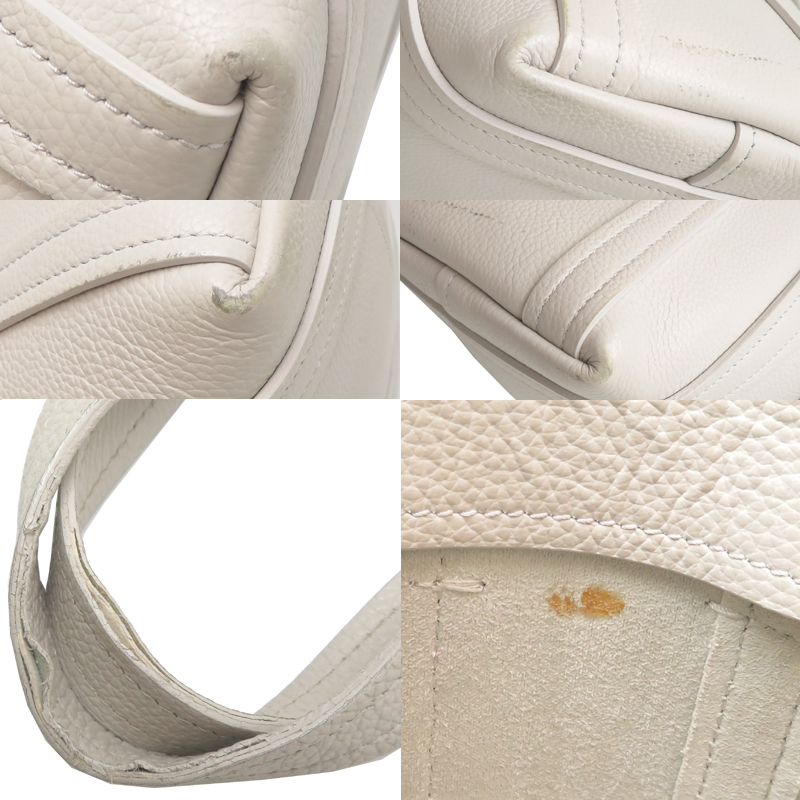 ［飯能本店］BALENCIAGA バレンシアガ エブリデイ XS ノースサウス 672793 トートバッグ レザー ホワイト系 レディース DH89607_画像10