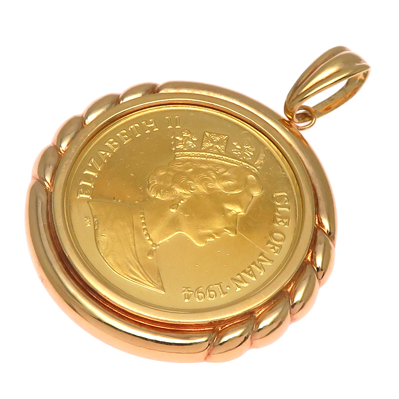 ［飯能本店］Non Brand ノンブランド コイン ペンダントトップ K24イエローゴールド レディース・メンズ DH89668_画像1